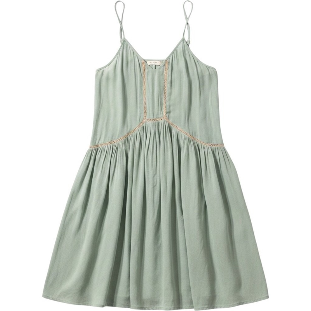 2Love Sage Green Silk Blend Drop Waist Cami Top Medium Boho Cottagecore